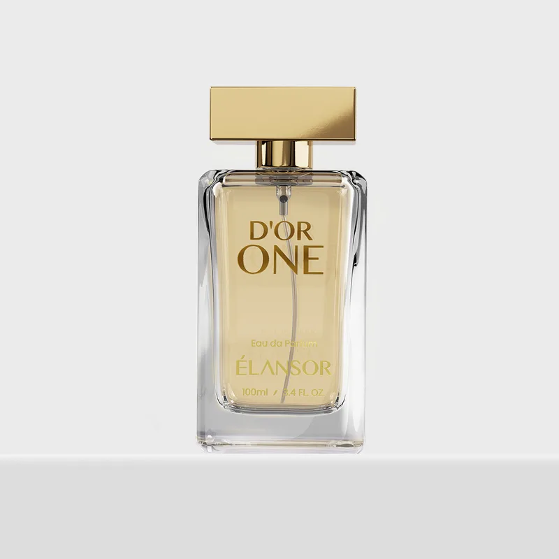 D’Or One by ÉLANSOR, woody spicy Eau de Parfum in a 100ml glass bottle with gold cap