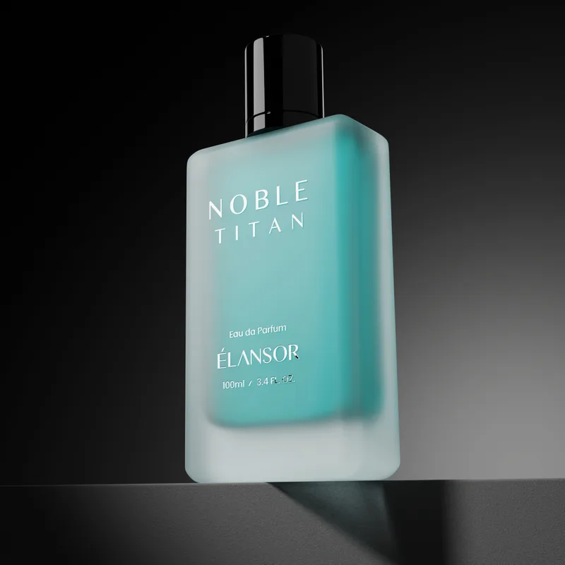Noble Titan men’s perfume bottle on a dark background